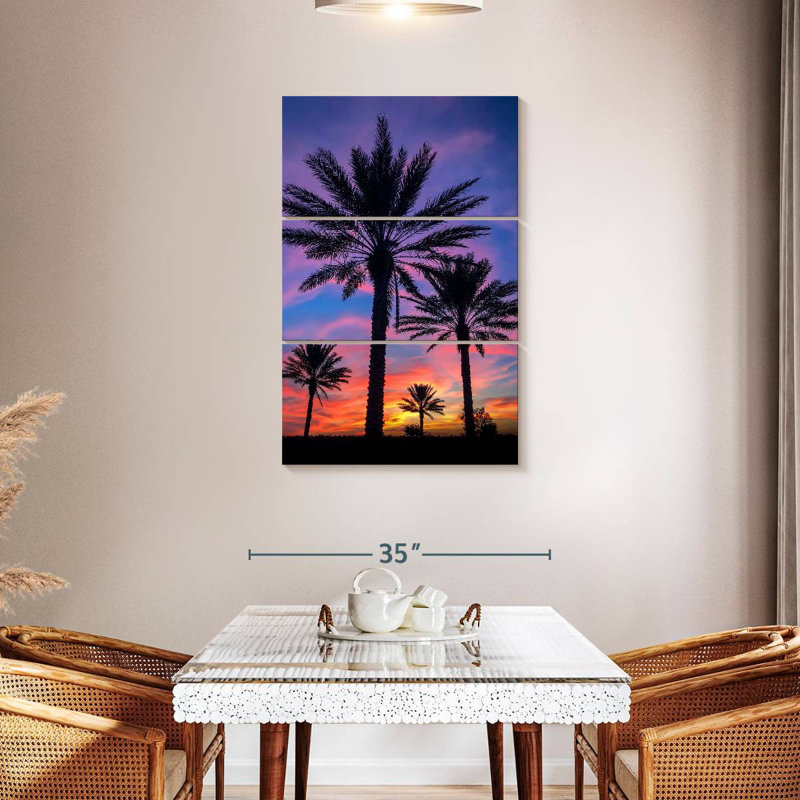 Harnek Dramatic Sunset Palms, 65" H x 42" W