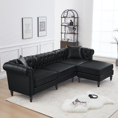 108.7" Wide Sectional Sofa With Ottoman