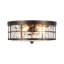 2 - Light Farmhouse Hammered Water Glass Drum Flush Mount