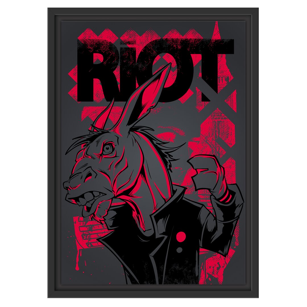 Gerahmtes Wandbild Riot black