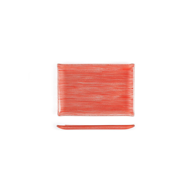 Service de table en verre rectangulaire 8,5 po x 5,75 po (ensemble de 2), Rouge