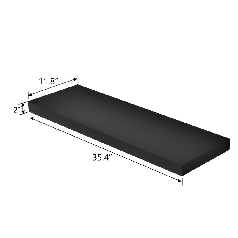 Critchfield Floating Shelf, 2" H x 35.4" W x 11.8" D