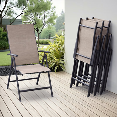 Chaise de salle à manger d'extérieur avec dossier réglable