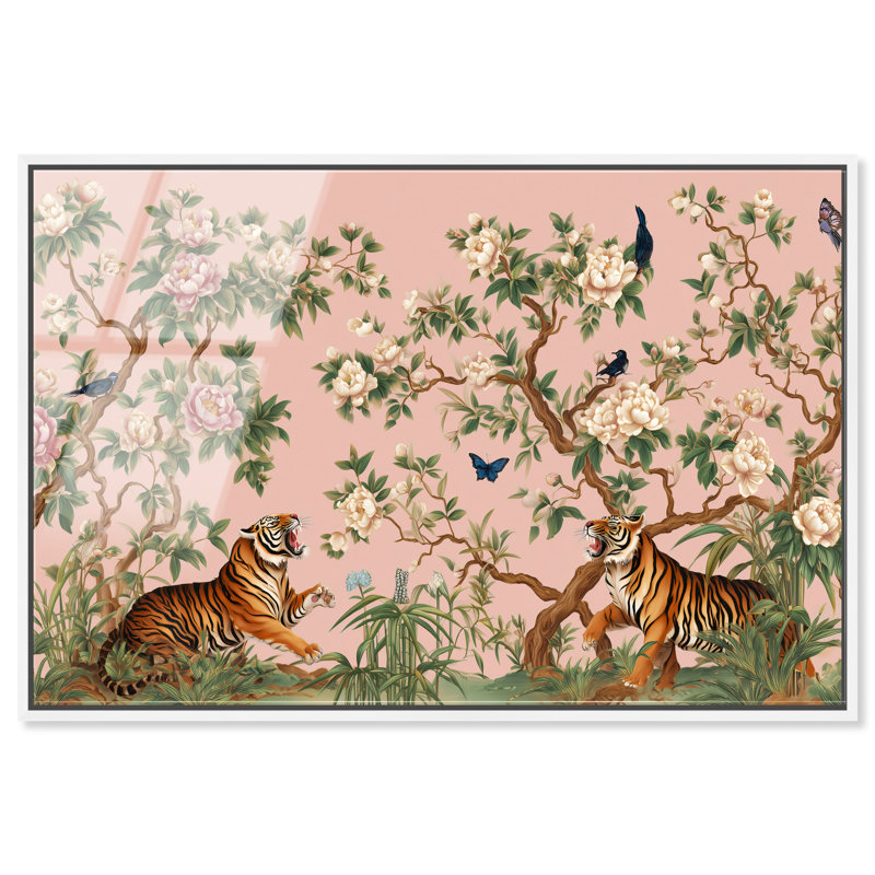 "Roaring pair II", reproduction d'art sur toile encadrée par Art Remedy, cadre doré, 45 x 30, H 31 po x l 46 po
