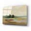  Art mural en verre «Mute Yellow Sky» par Silvia Vassileva, 16 po x 12 po