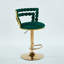 Ensemble de table de bar Modern Gold moderne avec 2 tabourets de bar réglables, table de pub ronde à motif de marbre pour le bar et la cuisine-287537177