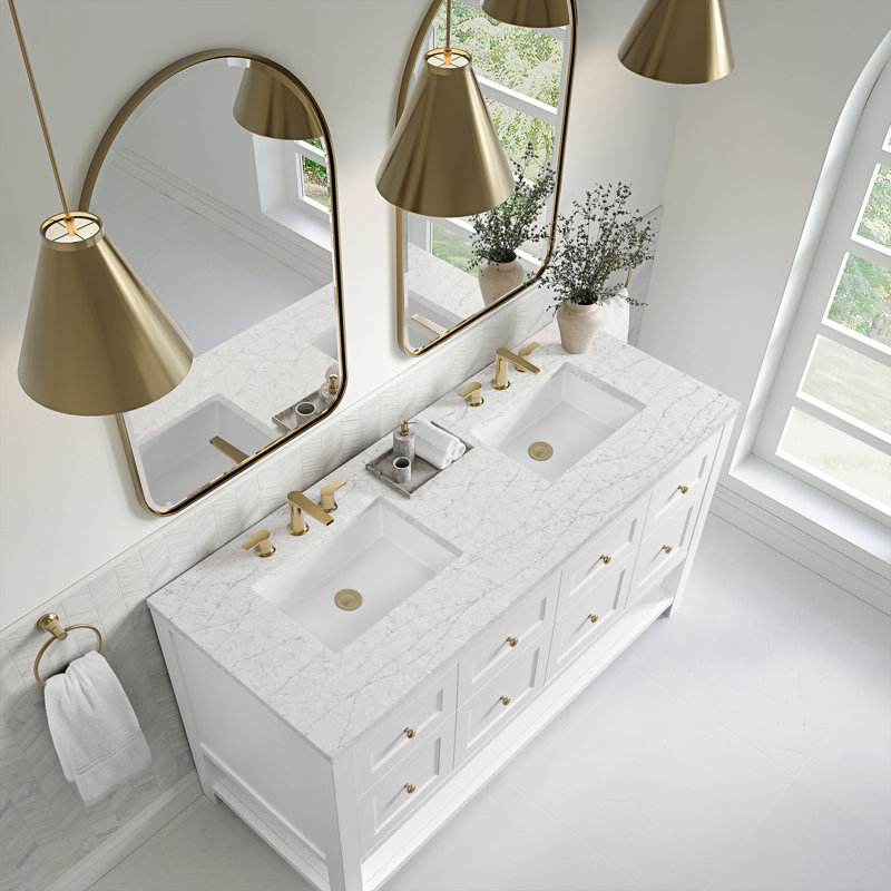 Breckenridge 60'' W Double Vanity, Eternal Jasmine Pearl, Bright White