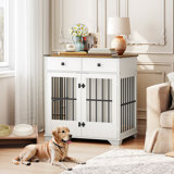 Desiderata 2-Doors Furniture Style Dog Crate with 2 Drawers