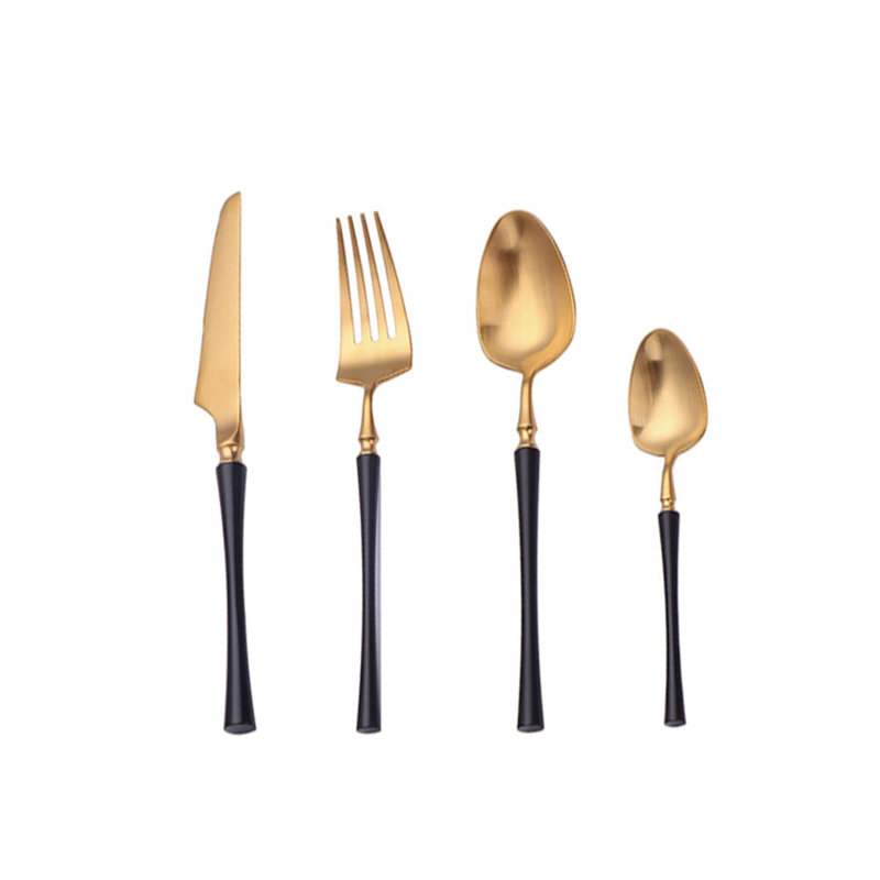 Ensemble de couverts Evamaria Living Essence, Noir et or