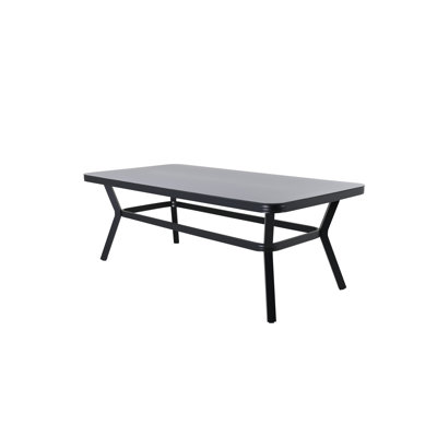 Varena Rectangular Glass Outdoor Dining Table