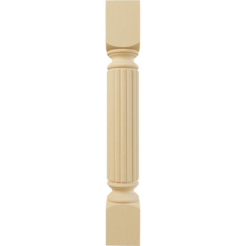 Raymond Reeded Cabinet Column (Top Block: 6"), Alder