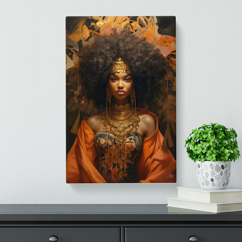 African Woman Baroque - Wrapped Canvas, 76cm H x 50cm W x 3cm D