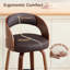 Tabouret de comptoir pivotant confortable avec pieds en bois massif durable-120683913