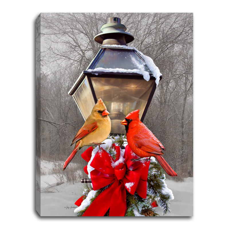 Mini toile de fond chevalet 8 x 6 Cardinals in the Snow