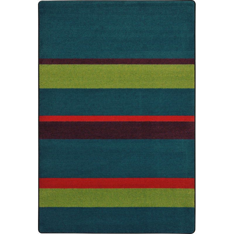 Tapis droit et étroit à rayures tropicales, Rectangle 5 pi 4 po x 7 pi 8 po