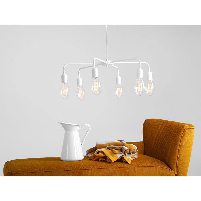 Allegro 6 - Light White Cluster Pendant, White