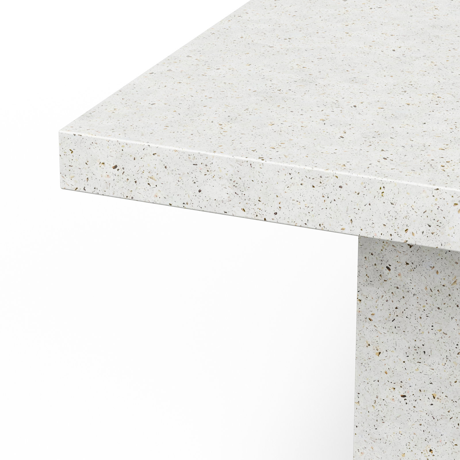 Kareen Pedestal Dining Table, 95" L x 47" W, Standard Table (30.5" Height), Ivory Terrazo