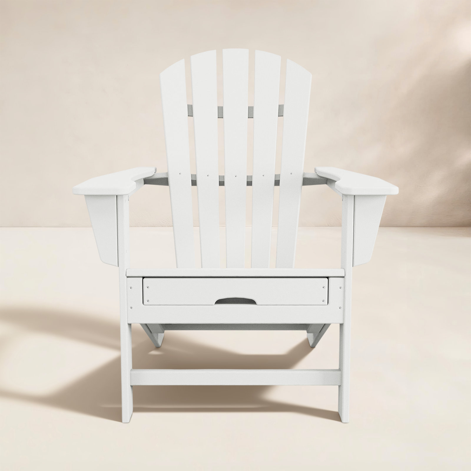 POLYWOOD® Verlyn Adirondack Chair with Hideaway Ottoman, White