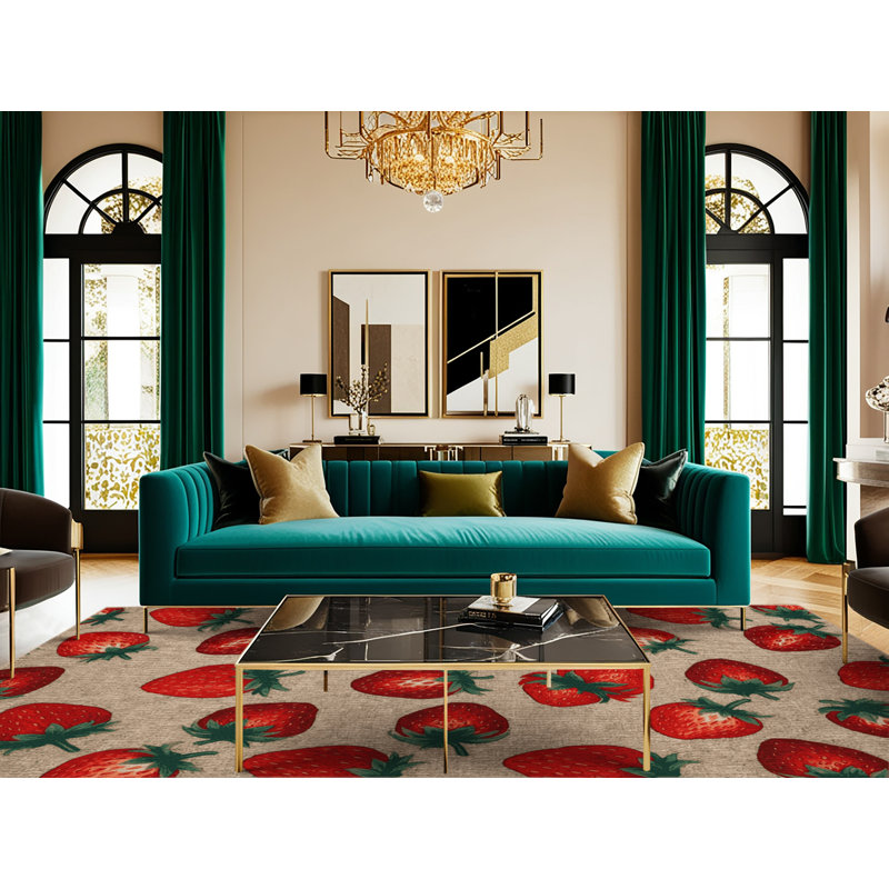  Tapis lavable à la fraise, Tapis de couloir 2 pi x 5 pi