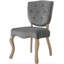 Chaise d'appoint capitonnée en velours gris-955069013