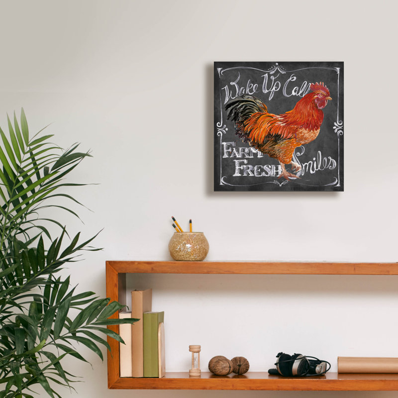 «Rooster On Chalkboard 2» par Art Licensing Studio, art mural sur toile