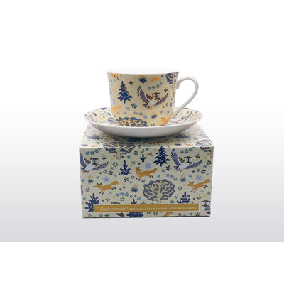 Plainview Bone China Cappuccino Cup and Saucer