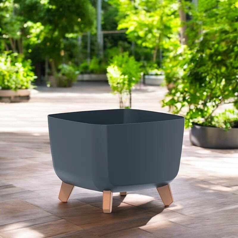 Talonda Pot Planter, Anthracite, 19cm H x 24cm W x 24cm D