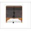 Table de chevet de style moderne Mid-Century avec tiroir à queue d'aronde anglaise, port USB et pieds dorés pour un rangement élégant-1235824241