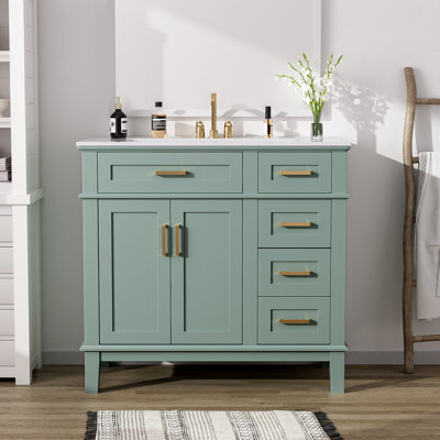 36" Single Bathroom Vanity With Sink