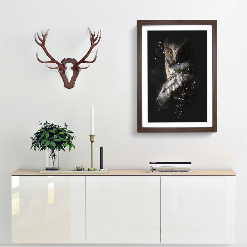 Owl - Framed Print, Walnut Framed, 87cm H x 62cm W x 2cm D