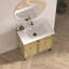 Meuble-lavabo sur pied avec lavabo en céramique intégré, écologique et durable