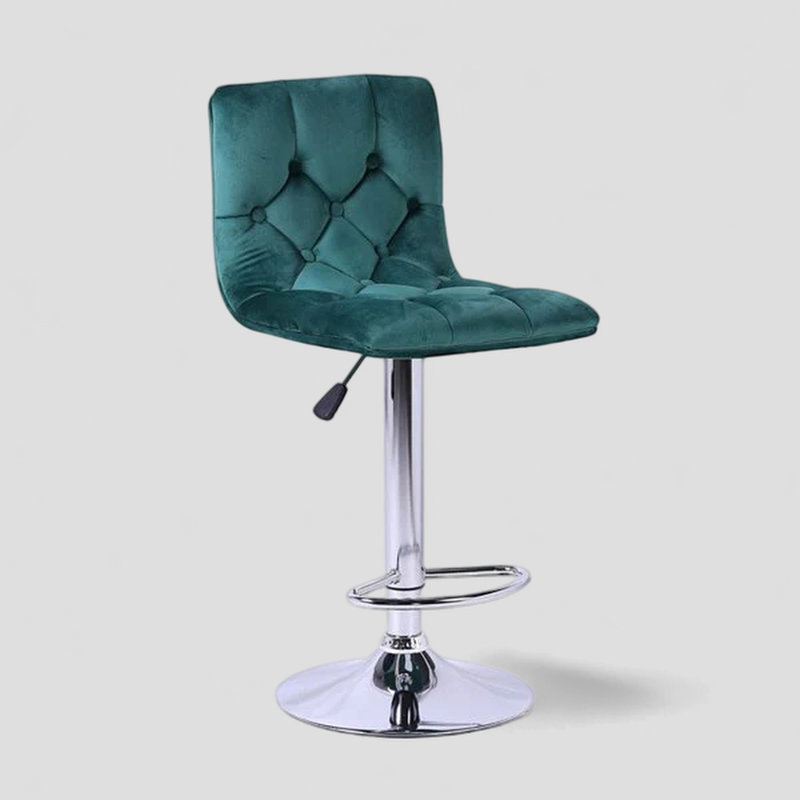 Calvin Velvet Adjustable Stool, Green