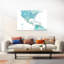 Watercolor Americas Map Contemporary City Wall Art Print 1 Piece Wrapped Canvas Wall Art-2120525670