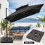 11' Square Patio Cantilever Umbrella, Base Included-1448983766