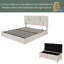 Ensemble de chambre à coucher 2 pièces, lit plateforme tapissier grand avec système de rangement hydraulique, repose-pieds avec pieds en métal