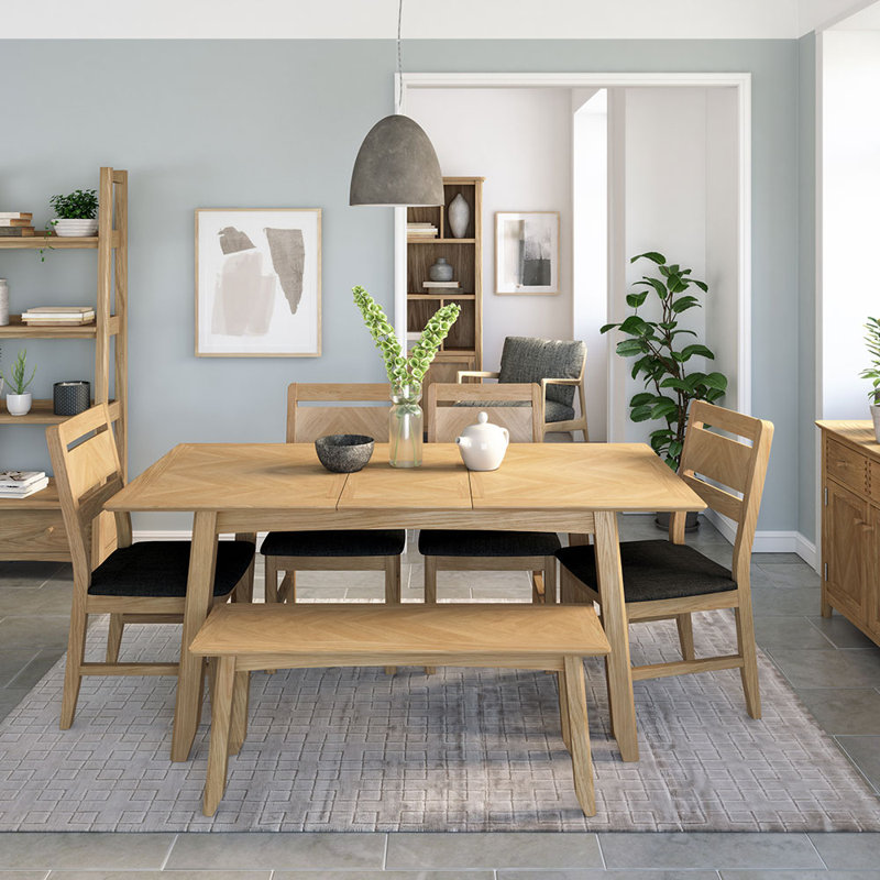 Owen Extendable Oak Solid Wood Top Dining Table