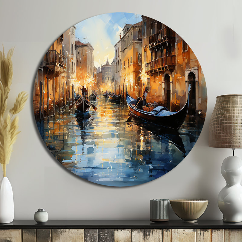 Alyas - Paysages d'art rond en métal, 36" H x 36" W