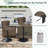 Set of 2 Outdoor Bar Stools with Backrest, All-Weather Teslin Adjustable Height Swivel Counter Chairs, Matte Black Base, Waterproof Cover Included for Patio, Poolside & Garden-1819249350