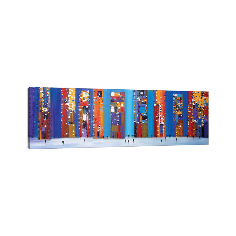 Night Out by Ekaterina Ermilkina - Panoramic Print on Canvas, 30.48 cm H x 91.44 cm W x 1.91 cm D, Wrapped Canvas
