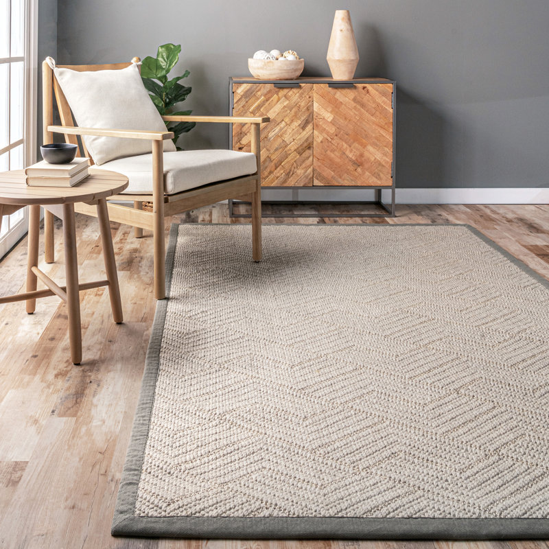 Tapis gris en jute / sisal / laine Hille, Rectangle 5 pi x 8 pi