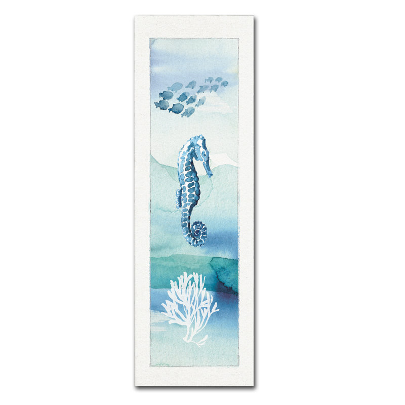 Reproduction d’art sur toile tendue "Sea Life VII" par Lisa audit, H 32 po x l 10 po x P 2 po