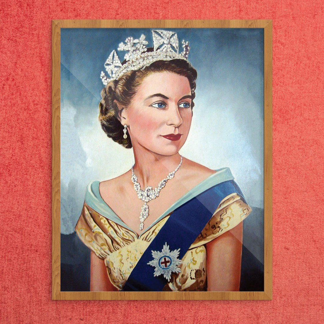 Young Queen Elizabeth II Portrait Graphic Art Print