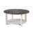 COZAYH Rustic Farmhouse Large Round Wood Coffee Table with Storage Shelf, Brown-286940716