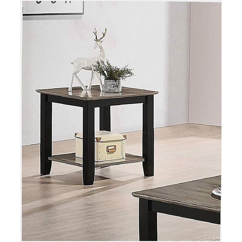 Table de bout simple en bois d'hévéa