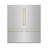 ZLINE Autograph 72 in. Built-In Refrigerator w/ Gray Interior and Bronze Accents