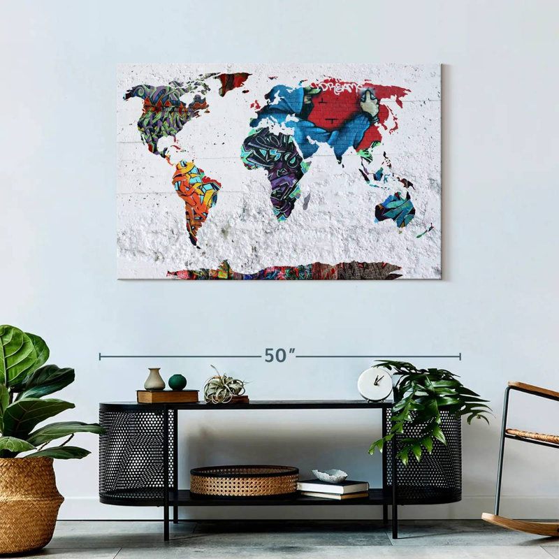 Aliaz Map Graffiti, 30" H x 45" W