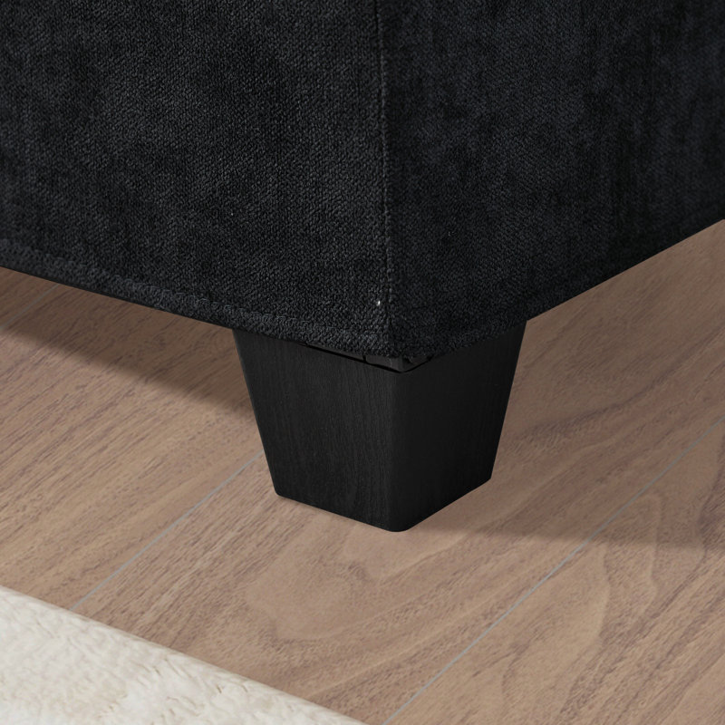 Banc de rangement multi-usages avec repose-pieds, Noir, noir, noir, noir
