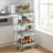 4-Tier Under Desk Mobile Utility Cart with Metal Storage Organizer-122723425