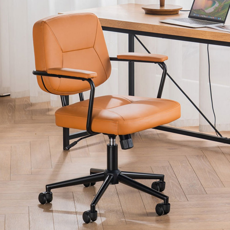 Black Hight adjustable Microfiber Leather + Steel Office Chair, Caramel