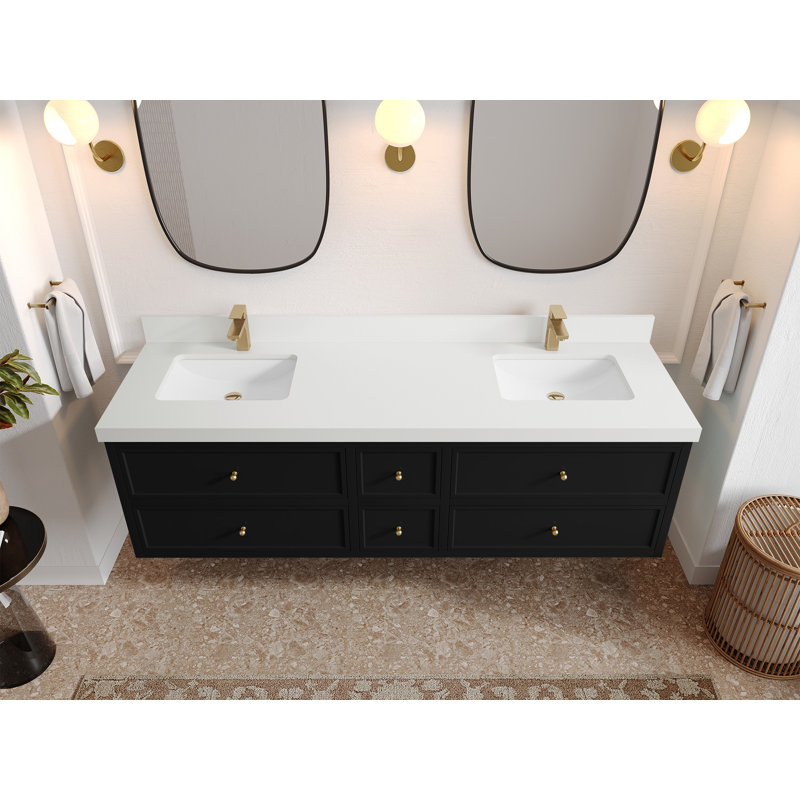 Meuble-lavabo double 72 po Roswell, Blanc
